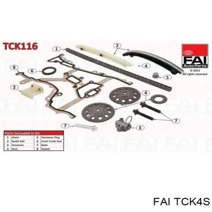 Ланцюг ГРМ, комплект FAI TCK4S ціна, від 80.73 USD