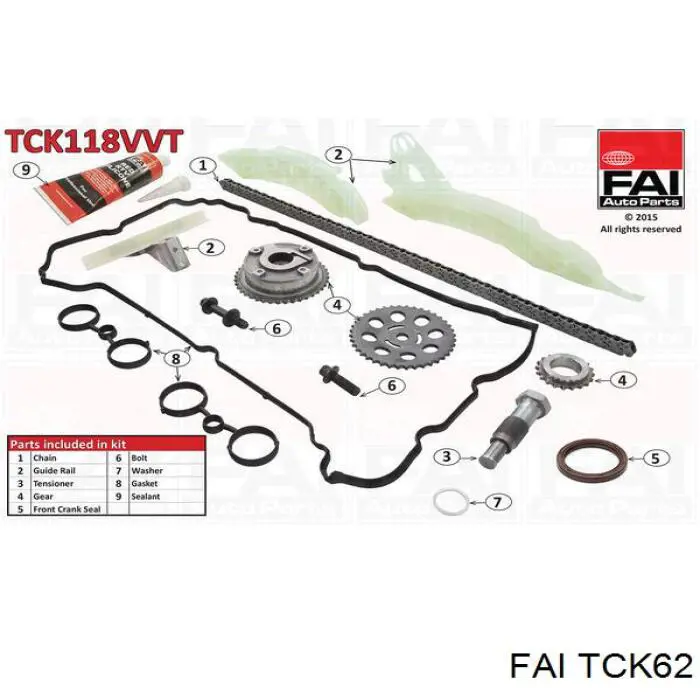 Ланцюг ГРМ, комплект FAI TCK62 ціна, від 155.19 USD