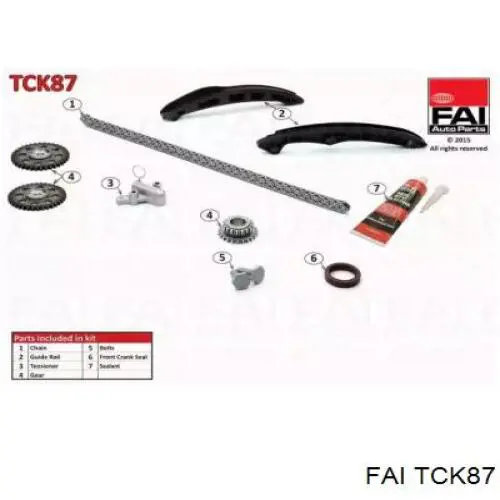 Комплект ланцюга ГРМ TCK87 FAI