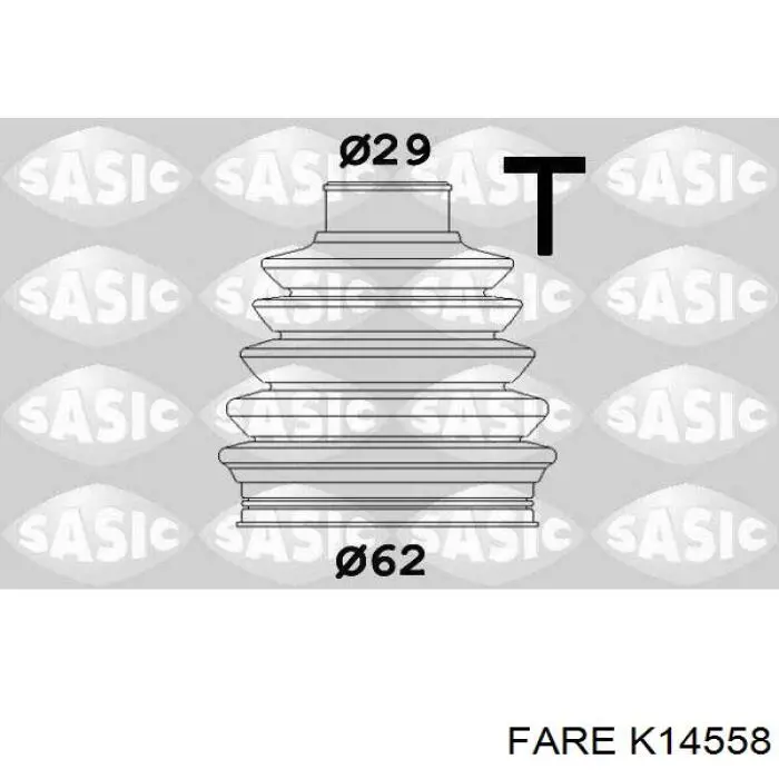 Пильник ШРУСа внутрішній, задньої піввісі K14558 Fare