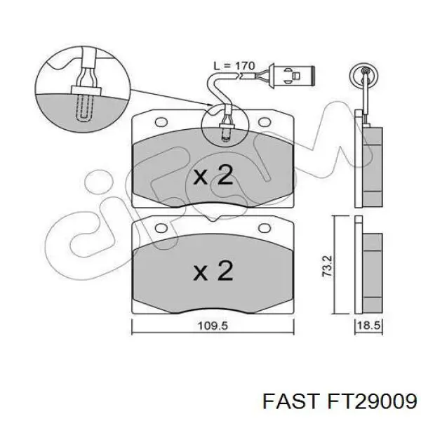 FT29009 Fast колодки гальмівні передні, дискові