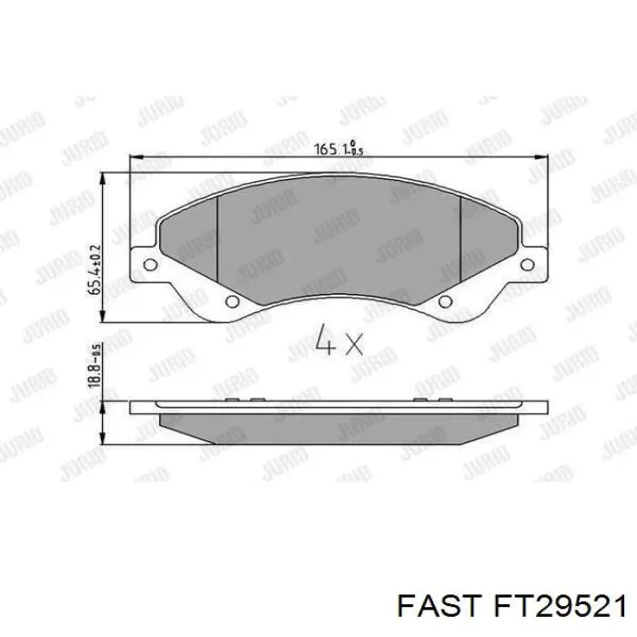 Колодки гальмівні передні, дискові FT29521 Fast