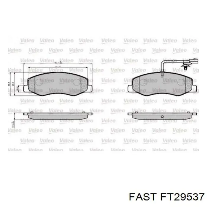 Задні гальмівні колодки Fast FT29537 ціна, від 14.09 USD