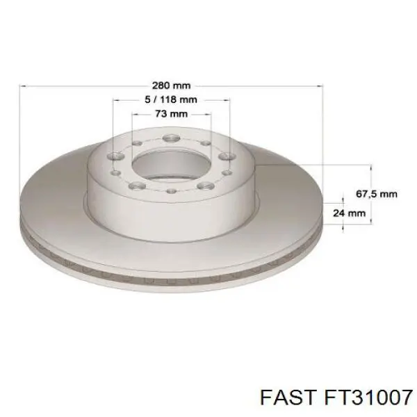 Диск переднього гальма Fast FT31007 ціна, від 34.10 USD