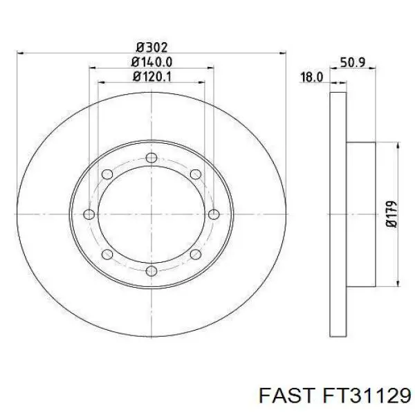 Задні дискові гальма Fast FT31129 ціна, від 41.60 USD