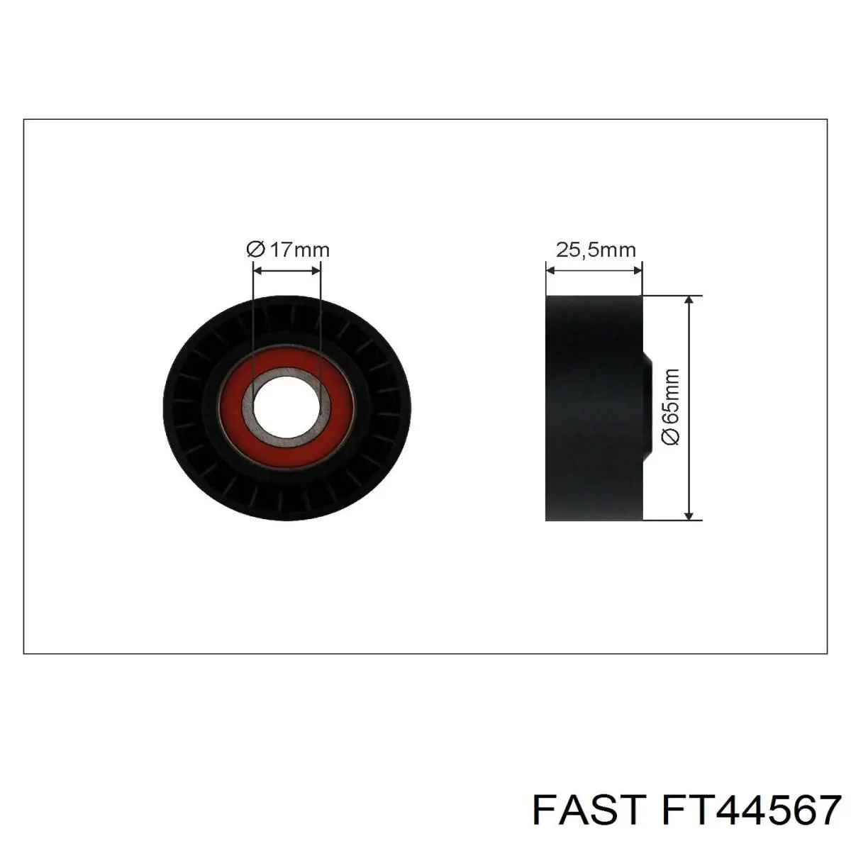 Ролик натягувача приводного ременя FT44567 Fast
