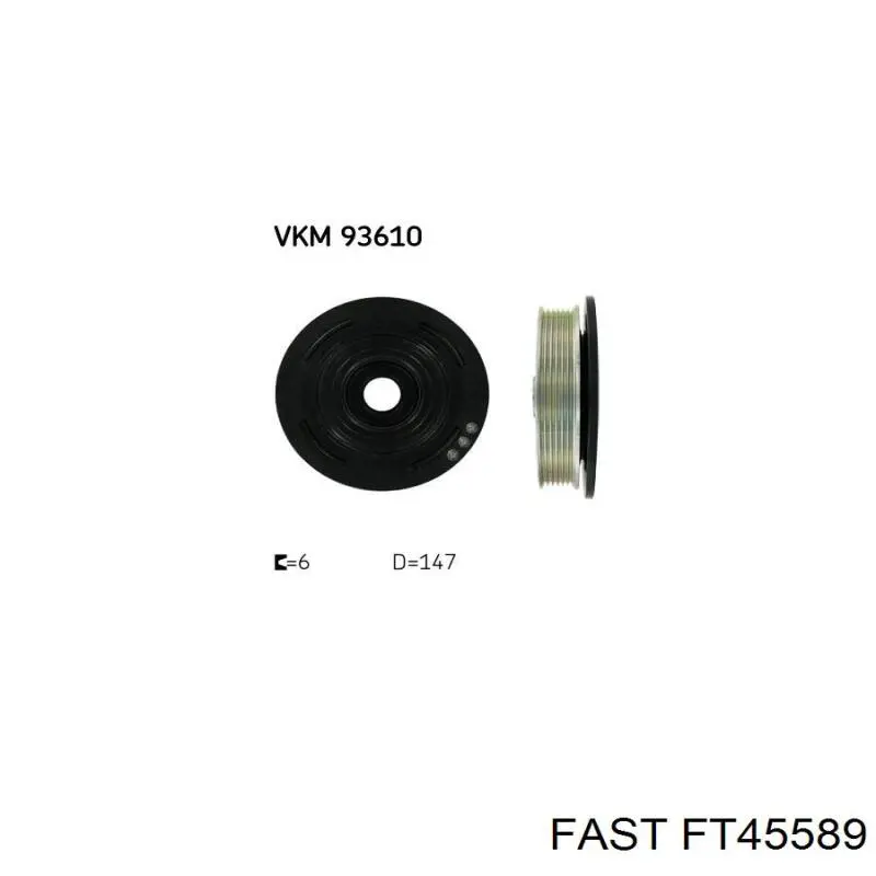 Шків колінвала (демпфер ) Fast FT45589 ціна, від 69.81 USD