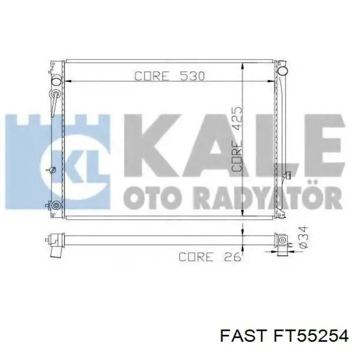 Радіатор основний Fast FT55254 ціна, від 76.32 USD