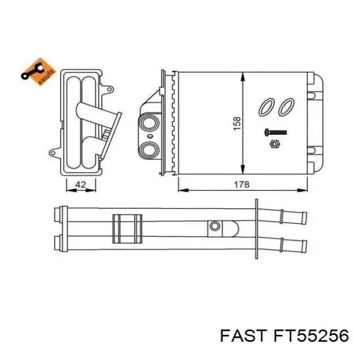 Радіатор пічки (обігрівача) Fast FT55256 ціна, від 22.81 USD