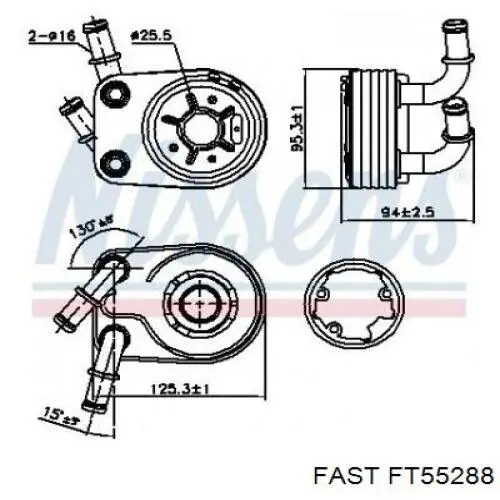 Купити FT55288 Fast Радіатор масляний