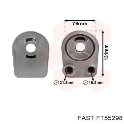 Радіатор масляний (холодильник), під фільтром FT55298 Fast