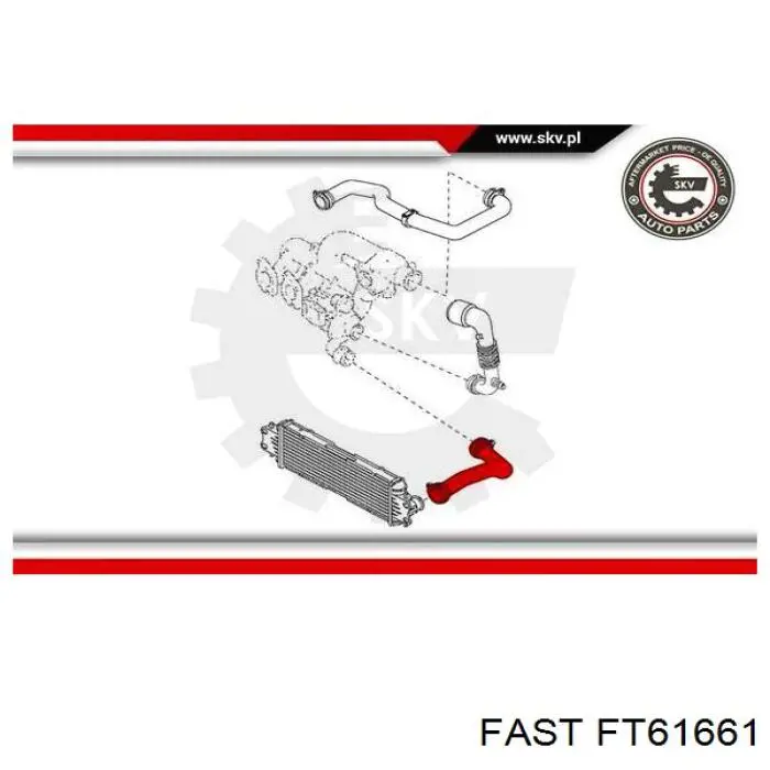 FT61661 Fast шланг/патрубок інтеркулера, лівий