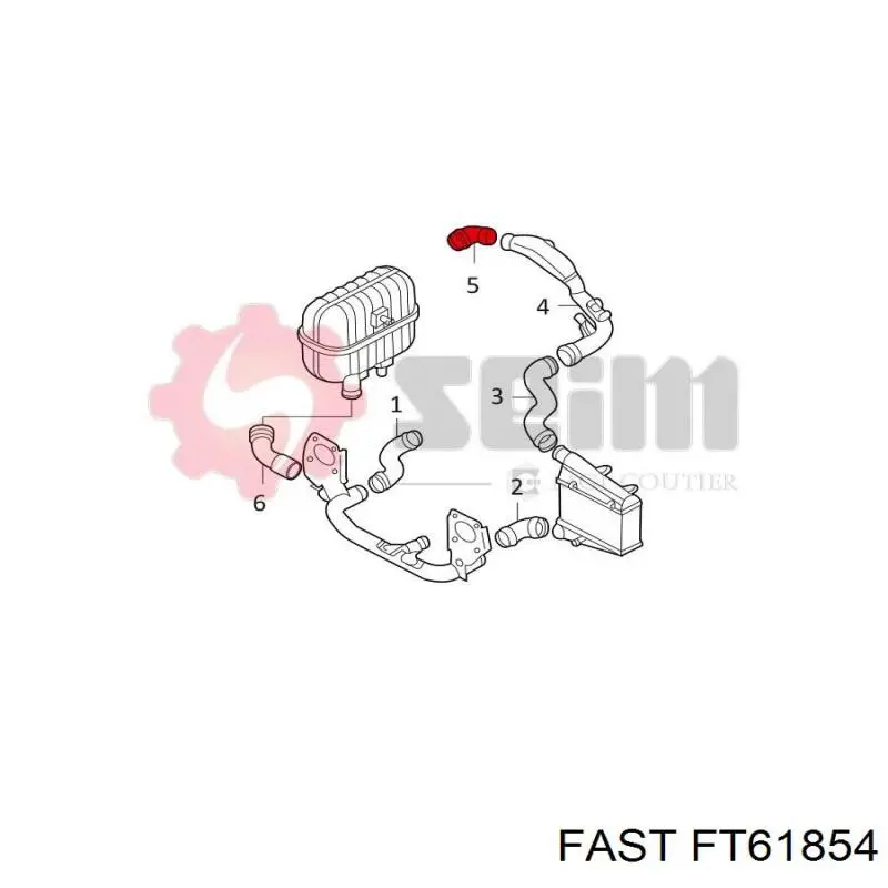 Купити FT61854 Fast Патрубок повітряний, вихід з турбіни (наддув)