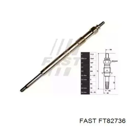 Свіча накалу Fast FT82736 ціна, від 4.27 USD