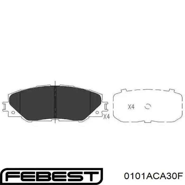Купити 0101ACA30F Febest Колодки гальмівні передні, дискові