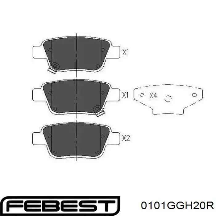 Купити 0101GGH20R Febest Задні колодки