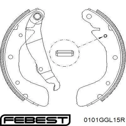 Задні гальмівні колодки 0101GGL15R Febest