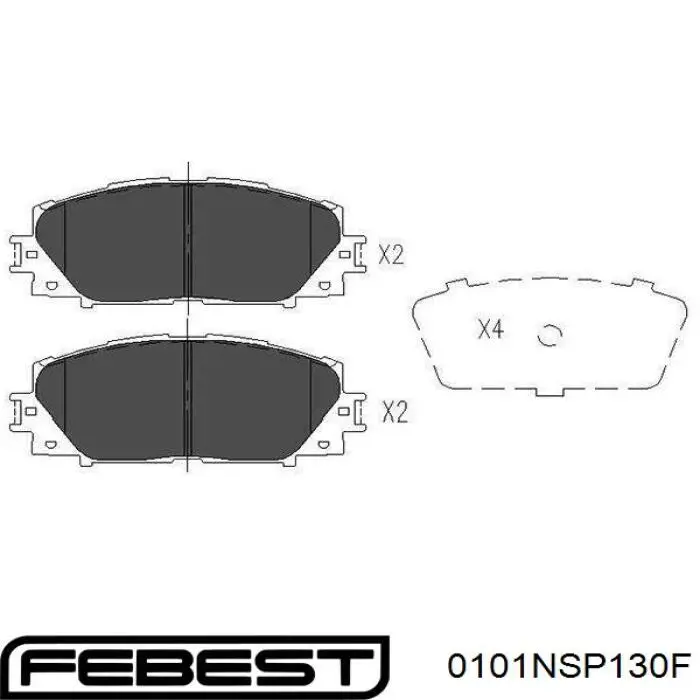 Купити 0101NSP130F Febest Колодки гальмівні передні, дискові