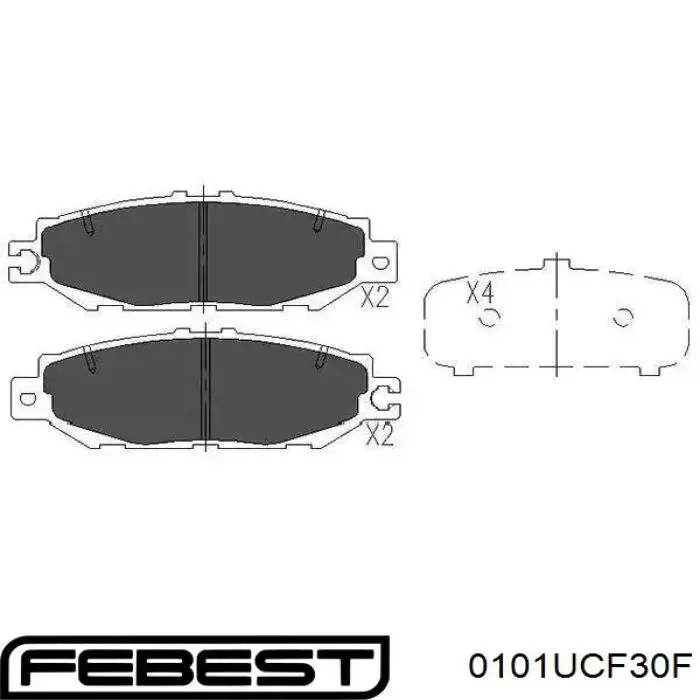 Передні тормозні колодки 0101UCF30F Febest