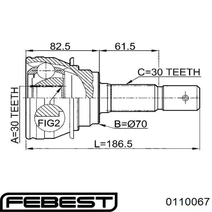 Граната колісна Febest 0110067 ціна, від 49.26 USD