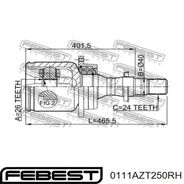 ШРКШ внутрішній, передній, правий GSP 659045 ціна, від 70.97 USD