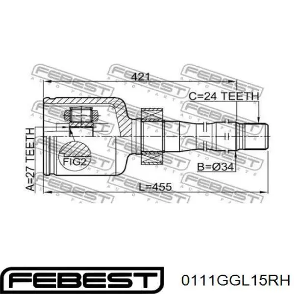 Купити T434100E040 Market (OEM) ШРУС внутрішній правий