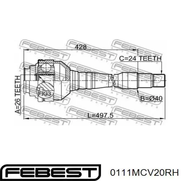 Внутренний шрус FEBEST 0111MCV20RH