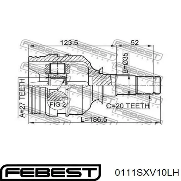 ШРКШ внутрішній, передній, лівий 0111SXV10LH Febest