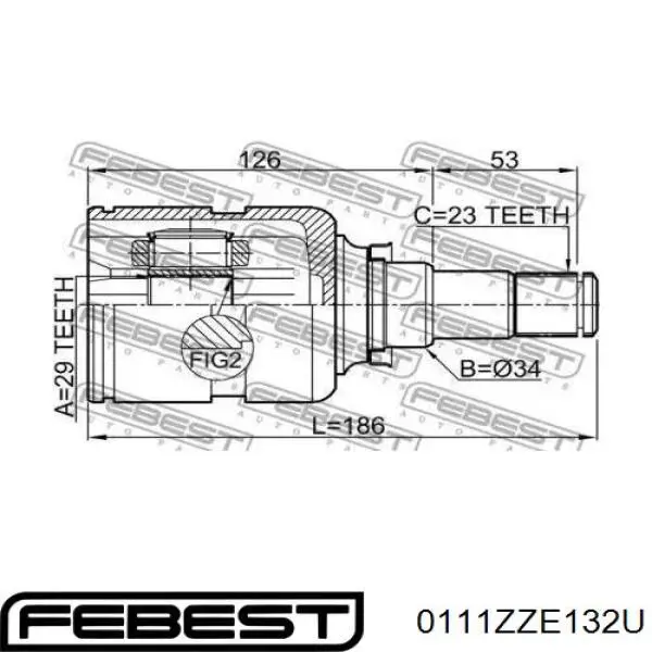 ШРКШ внутрішній, передній Febest 0111ZZE132U ціна, від 60.38 USD