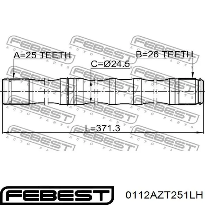 Привід передній лівий Toyota 4347009A40 ціна, від 132.64 USD