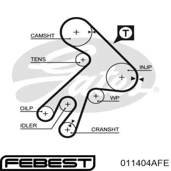 011404AFE Febest Ремінь двигуна
