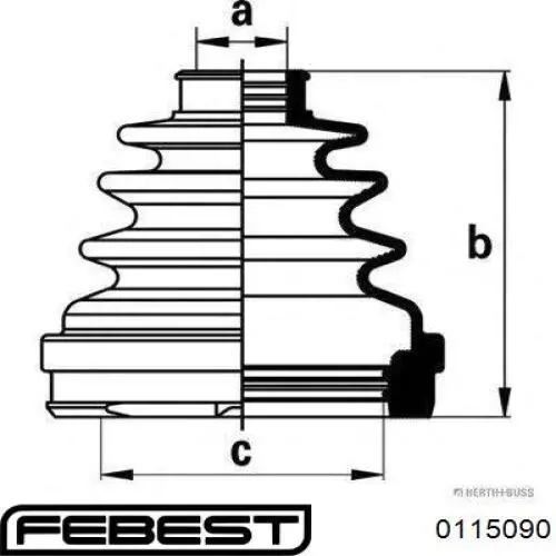 Пильник ШРУСа внутрішній 0115090 Febest