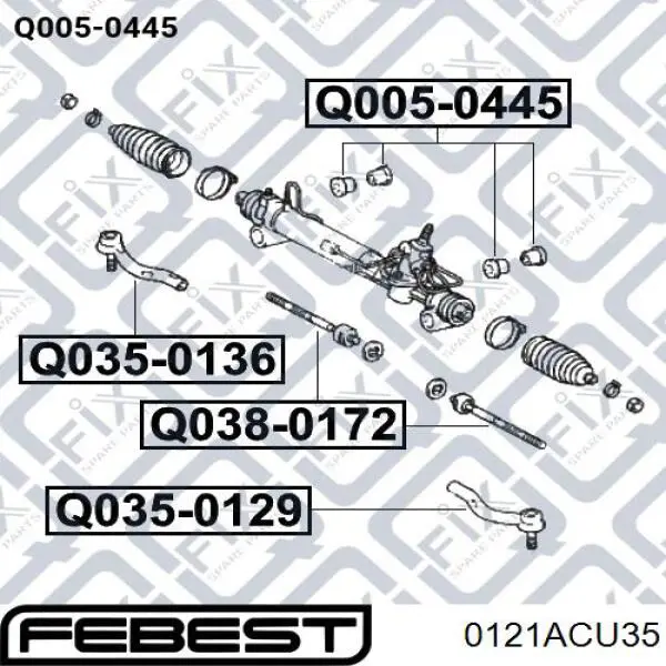 Купити 0121ACU35 Febest Рульовий наконечник