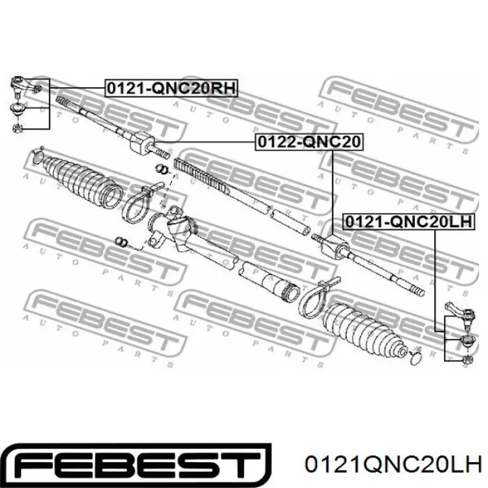 Накінечник рульової тяги, зовнішній 0121QNC20LH Febest