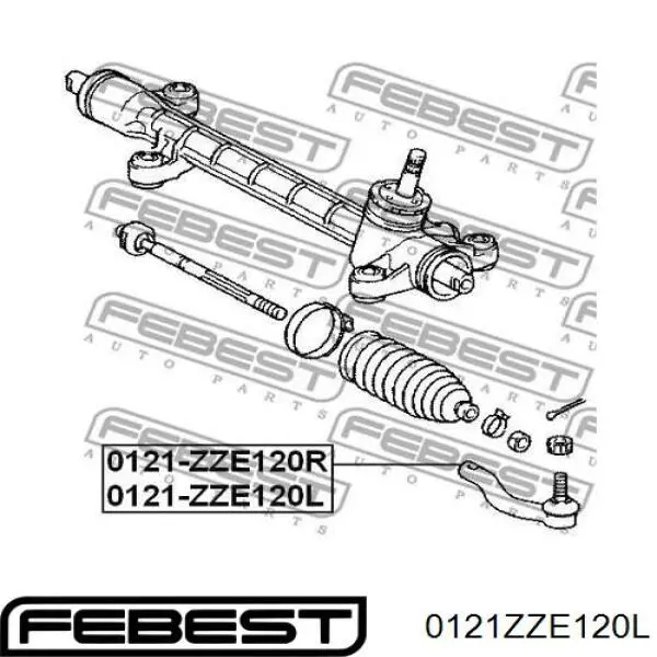 Купити 0121ZZE120L Febest Рульовий наконечник