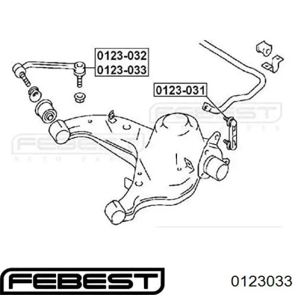 Лінк стабілізатора, правий Febest 0123033 ціна, від 1.63 USD