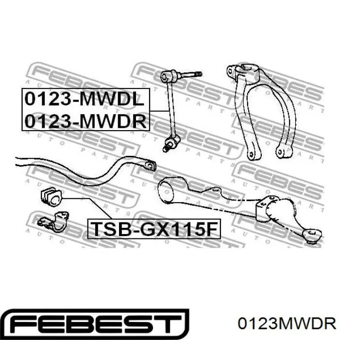 Стійка стабілізатора, переднього, права Febest 0123MWDR ціна, від 4.46 USD