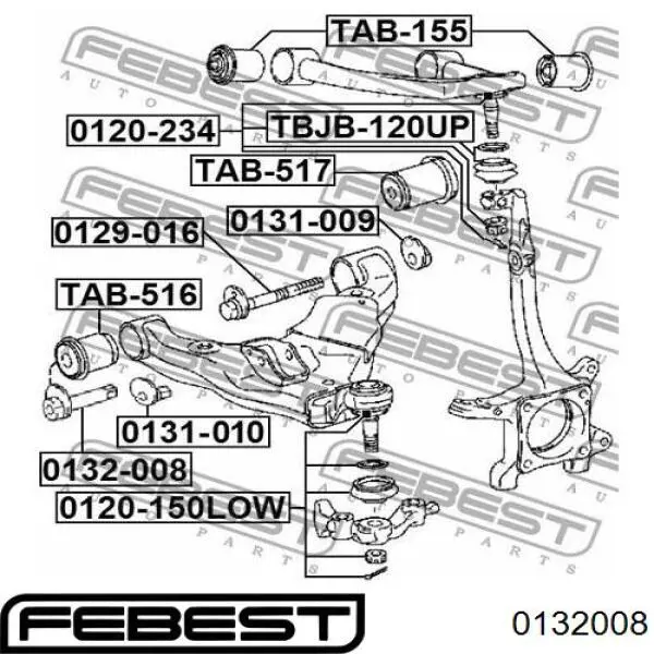  Болт переднього важеля, нижнього Toyota Fj Cruiser 