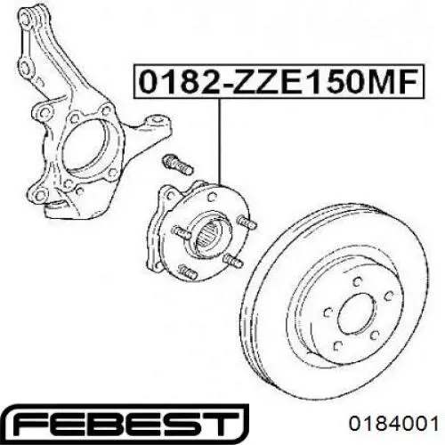 Шпилька колісна, передня 0184001 Febest