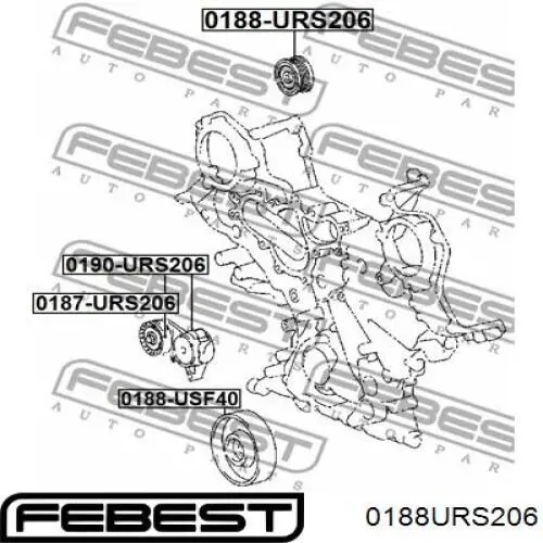 Купити 0188URS206 Febest Ролик приводного ременя, паразитний