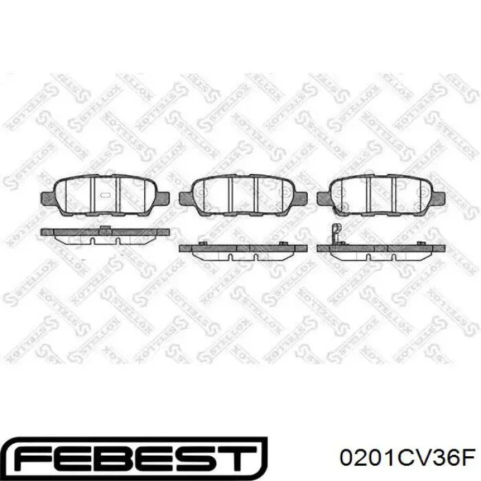 Колодки гальмівні передні, дискові 0201CV36F Febest