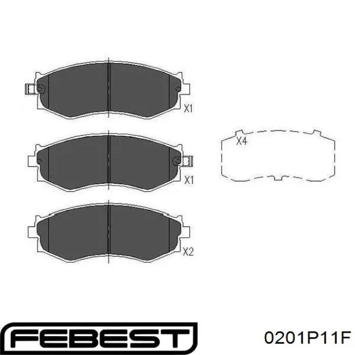 Передні тормозні колодки 0201P11F Febest