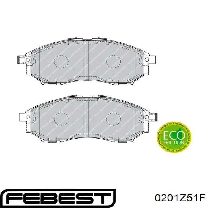 Гальмівні колодки Febest 0201Z51F ціна, від 30.41 USD