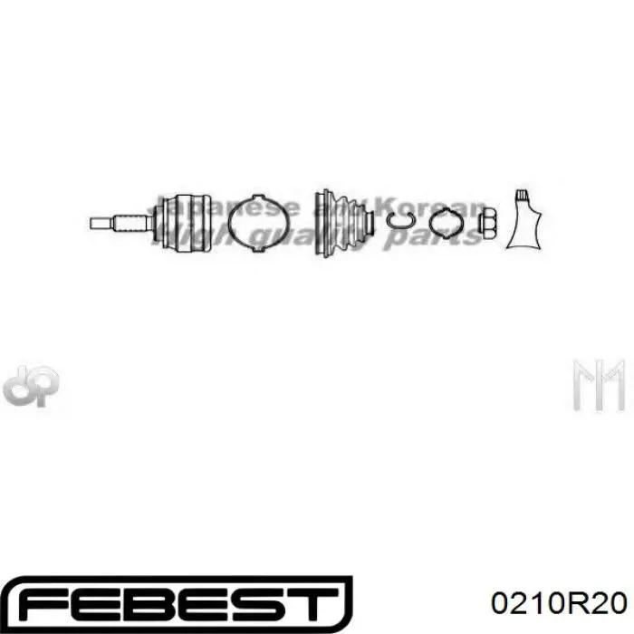 ШРУС зовнішній Febest 0210R20