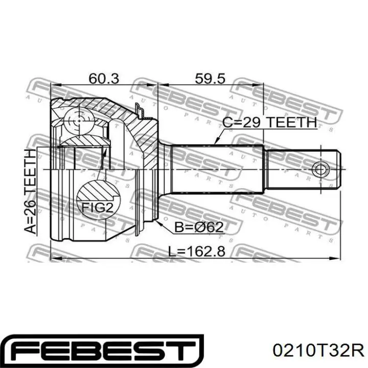 Купити C120580 Denckermann Шарнір приводу зовнішній