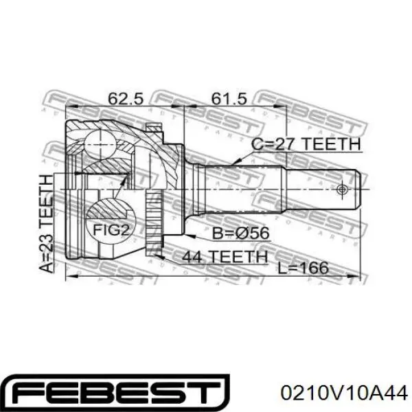 ШРУС зовнішній передній TOJ0207 Magneti Marelli