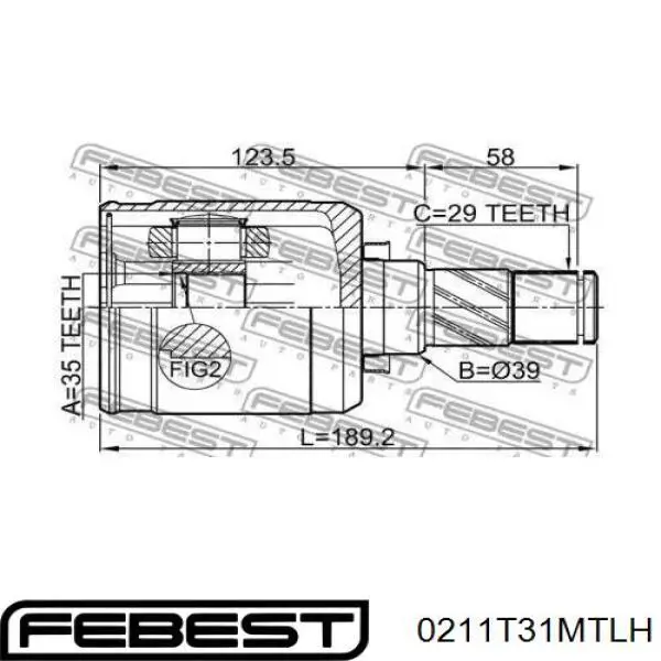 Купити 39711JG04B Nissan/Infiniti Граната внутрішня, передня, ліва