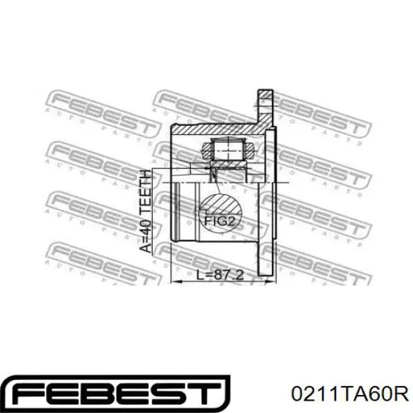 ШРУС внутрішній, задній Febest 0211TA60R ціна, від 71.00 USD