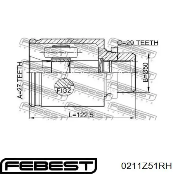 Купити 0211Z51RH Febest ШРУС внутрішній правий