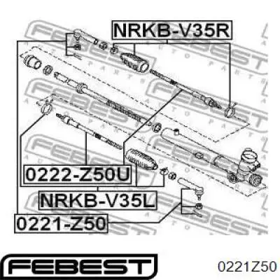 Наконечник рульовий Febest 0221Z50 ціна, від 7.64 USD